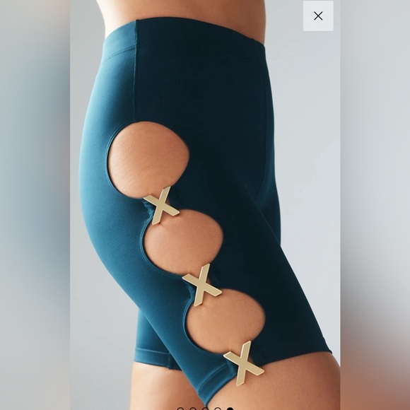 NEW SAVAGE X FENTY - Bike Short with Gold Accents and Cutouts - Picture 2 of 6